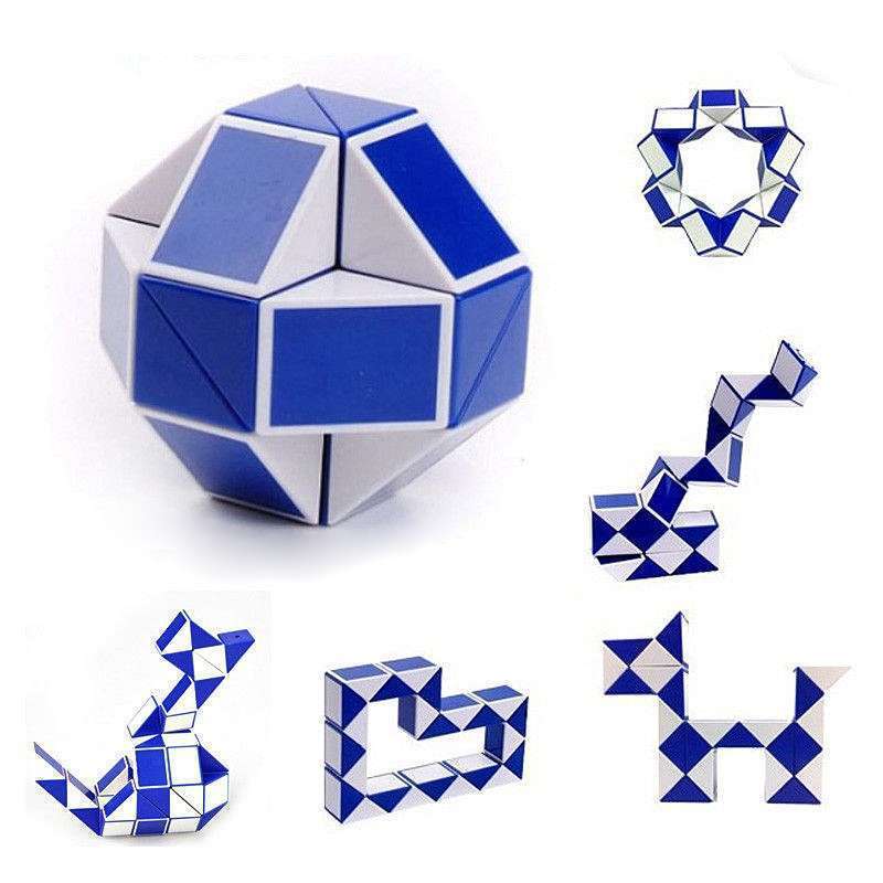 Magic Snake Shape Toy Game 3D Cube Puzzle Twist Puzzle IQ Toy Gift-4