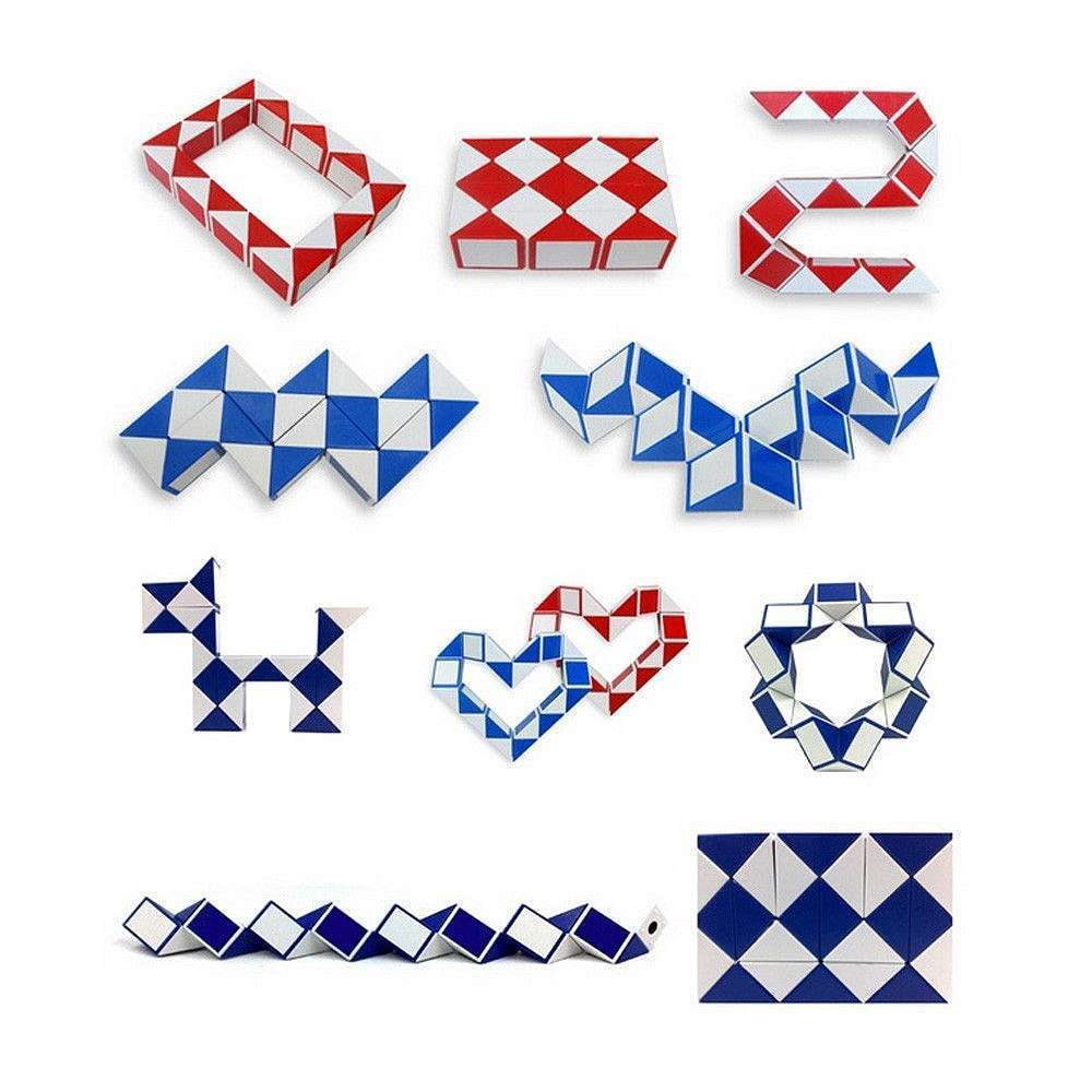 Magic Snake Shape Toy Game 3D Cube Puzzle Twist Puzzle IQ Toy Gift-5