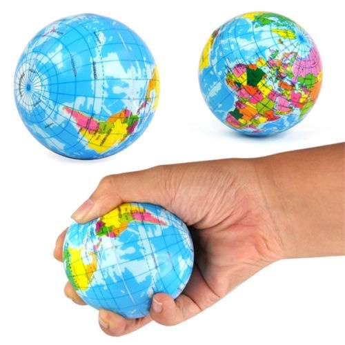 World map foam earth globe stress relief bouncy ball atlas geography toy