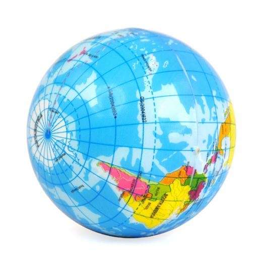 World map foam earth globe stress relief bouncy ball atlas geography toy-1