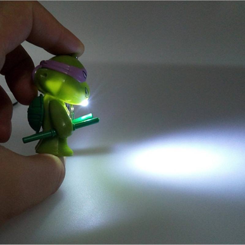 LED Lighting Teenage Mutant Ninja Turtles Action Figure Toys With Sound Keychain-2