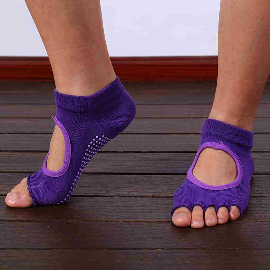 Five Toes Exercise Yoga Anti-slip Pilates Socks 6 Colors-4