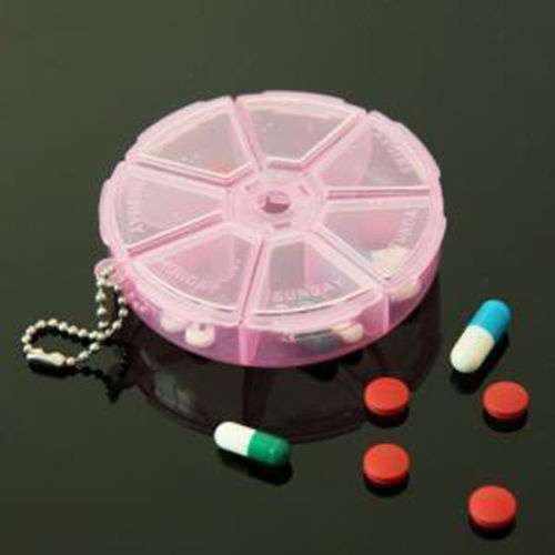 NEW Useful Portable 7 Day Pill Box vitamin pill secure case large compartment 1X-2