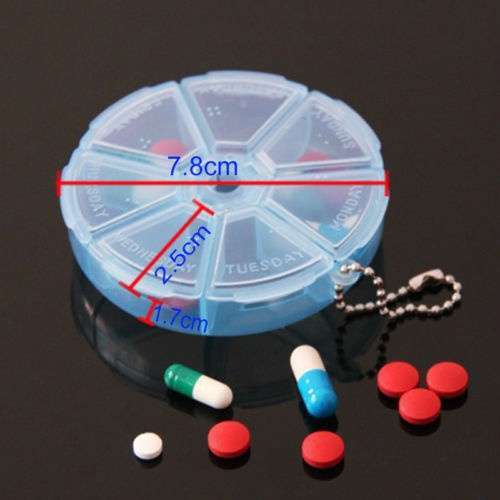 NEW Useful Portable 7 Day Pill Box vitamin pill secure case large compartment 1X-4