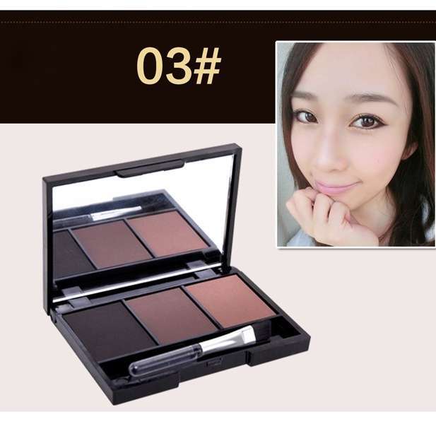 Eye Shadow Powder Cosmetic 3 Colors Set Women Makeup Eyeshadow Palette Eyebrow-3