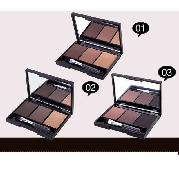 Eye Shadow Powder Cosmetic 3 Colors Set Women Makeup Eyeshadow Palette Eyebrow-5