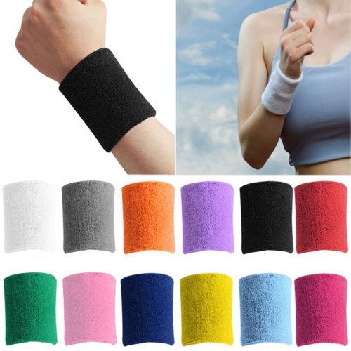 Colorful Unisex Sport Wristband Sport line Cotton Tennis Basketball Fitness Wrist Sweat Bands Terry Cloth Sweatbands