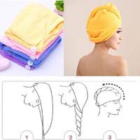 h9bo-1pc Washroom Microfiber Bathing Quick Dry Hair Magic Drying Turban Wrap Towel Hat Cap Hot