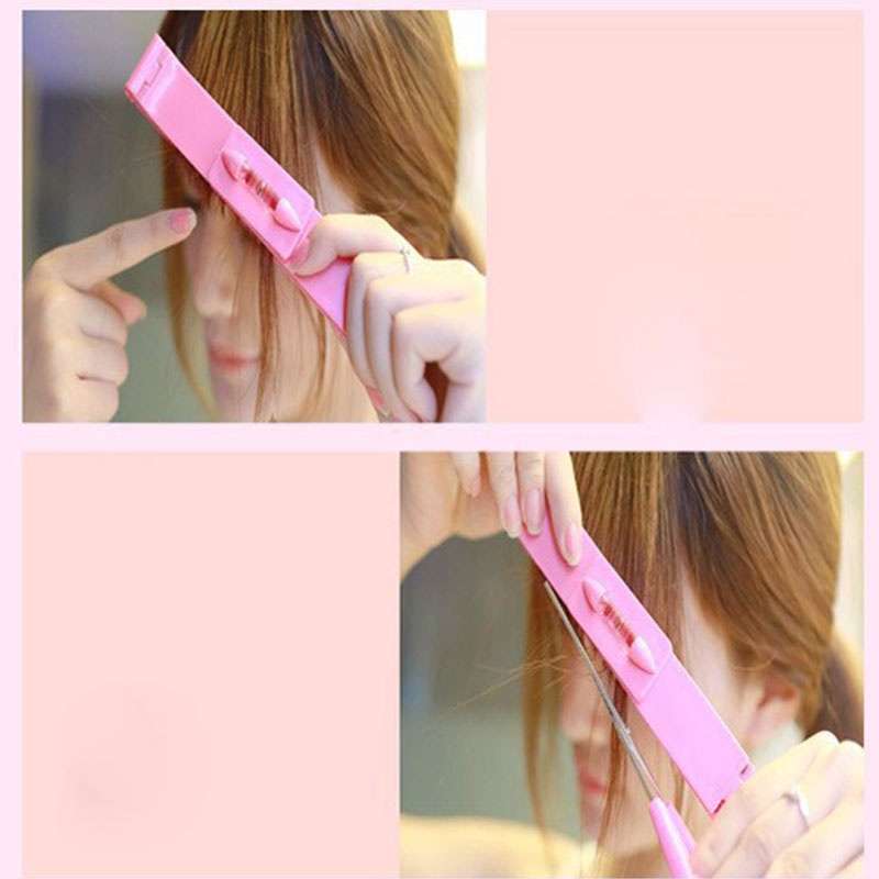 Pink Bangs Clipper Trimmer Set Self Hair Bangs Cutting Tool Haircuts-4