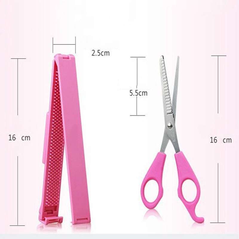Pink Bangs Clipper Trimmer Set Self Hair Bangs Cutting Tool Haircuts-7