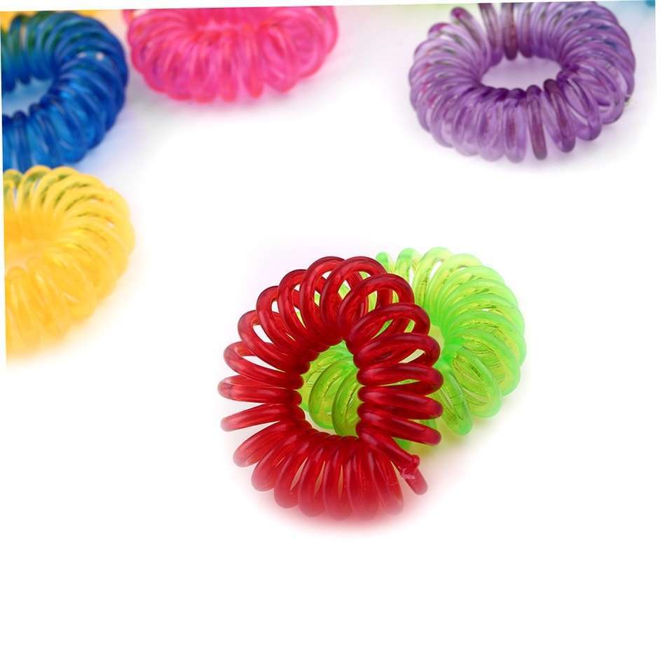 10 Pcs Girl Elastic Rubber Hairband Phone Wire Hair Tie Ring Rope Ponytail mk5 Color Multi color-1