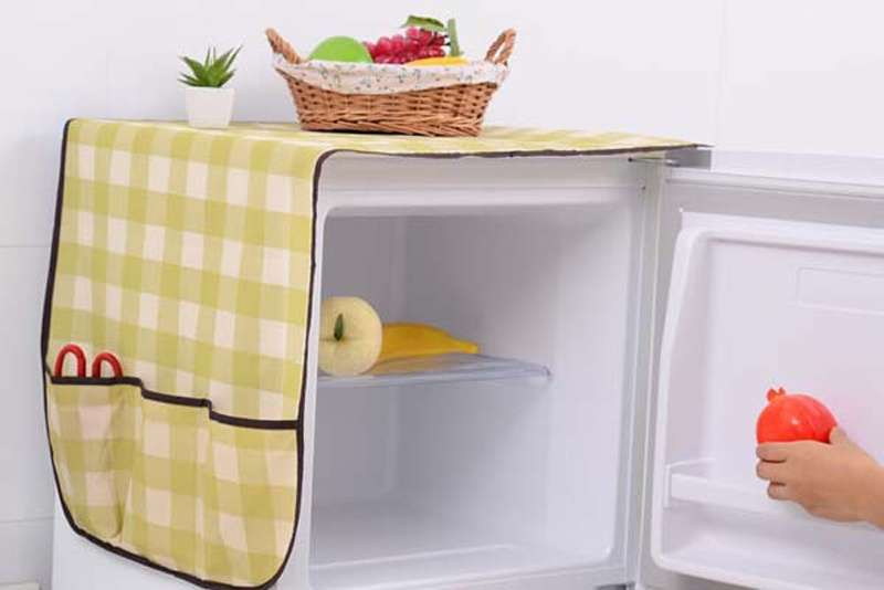 1PC Washing Machine Cover Fridge Lattice Refrigerator Dust Proof Cover Non woven Multi-use Pouch Storage Organizer Bag-1