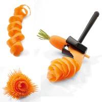 kXE6-Daily Useful Cooking Tools Vegetable Spiral Shred Slicer Fruit Slicer Kitchen Carrot Cutter With Handle