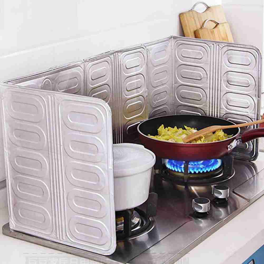 Kitchen Tools Cooking Insulate Splash Proof Oil Removal Baffle Plate Aluminium Foil Splatter Screens Stove Separate Oil Paper-2