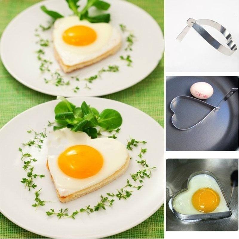 Cute Kitchen Heart Love Shaped Cook Fried Egg Mold Pancake Stainless Steel Mould