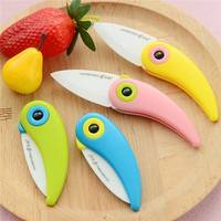 kwgT-Cute Bird Pattern Folding Cutlery Ceramic Fruit Knife Outdoor Activities Camping Home Kitchen