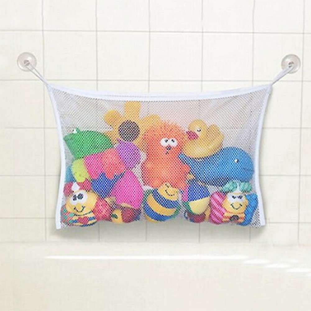 Baby Kids Bath Time Toy Tidy Storage Suction Cup Bag Mesh Bathroom Organizer Net-3