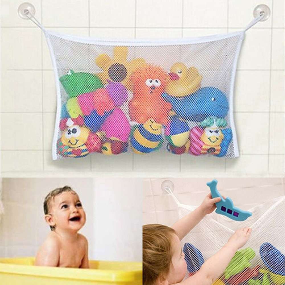 Baby Kids Bath Time Toy Tidy Storage Suction Cup Bag Mesh Bathroom Organizer Net-4