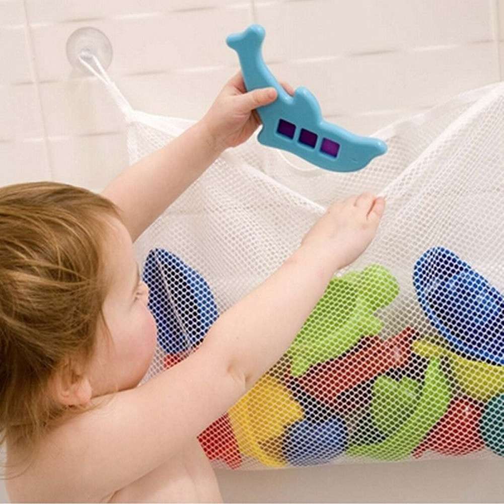 Baby Kids Bath Time Toy Tidy Storage Suction Cup Bag Mesh Bathroom Organizer Net-5