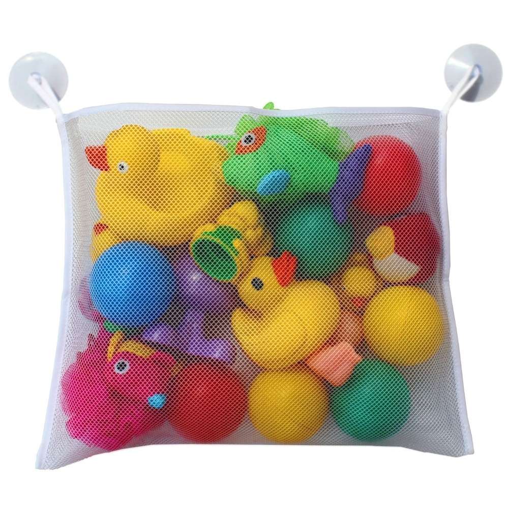 Baby Kids Bath Time Toy Tidy Storage Suction Cup Bag Mesh Bathroom Organizer Net-9