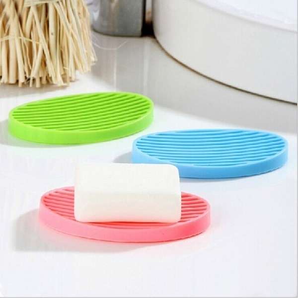 Creative Silicone Flexible Toilet Soap Holder Plate Bathroom Soapbox Soap Dish-1