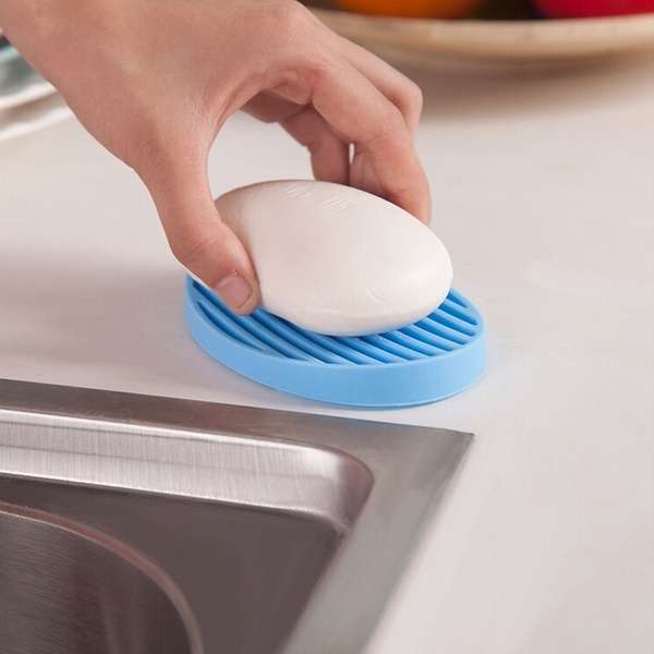 Creative Silicone Flexible Toilet Soap Holder Plate Bathroom Soapbox Soap Dish-4