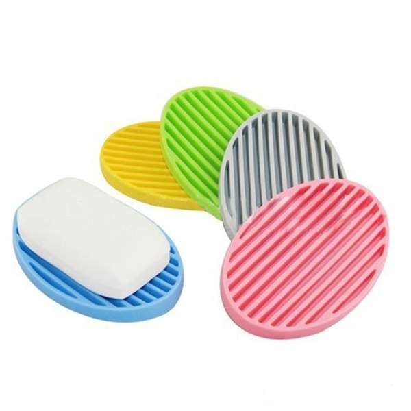 Creative Silicone Flexible Toilet Soap Holder Plate Bathroom Soapbox Soap Dish-5