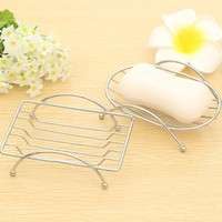 tK78-1 Piece Fashion Brief Stainless Steel Bathroom Soap Dishes Box Holder Tray (Color: Silver)