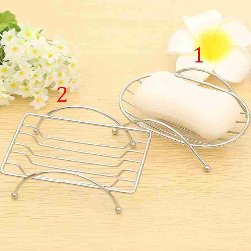 1 Piece Fashion Brief Stainless Steel Bathroom Soap Dishes Box Holder Tray (Color: Silver)-5