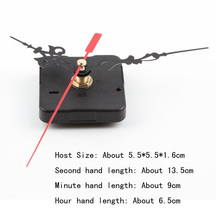 Chic New Style Black Quartz Cross stitch Clock Movement Mechanism Repair DIY Tool Kit Red Hand (Color: Black)-1