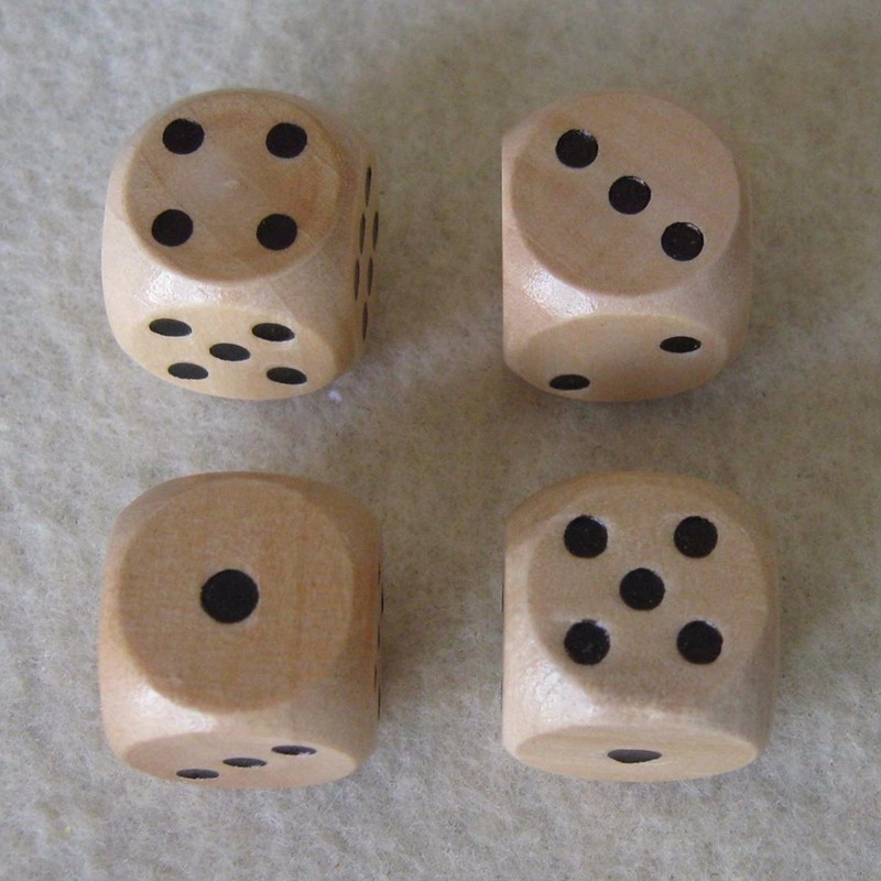 Fun 16mm Lot of 6 Wooden Dice Board Games Bar Party Toy-4