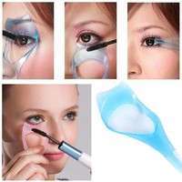 Bs2T-Guide Color Random Protect Eyes 3-In-1 Eyelash Comb Template Applicator Tool Make Up Brush Mascara Shield