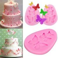 DJWi-3D Butterfly Cake Wedding Decorating Mold Silicone Fondant Chocolate Baking Bakeware Tool Mold