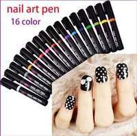 NK7X-1 Pcs Non Toxic Nail Art Pens 16 Candy Colors For Nails Art DIY Decoration Nail Polish Pen Set 3D Nails Tools Paint Pen