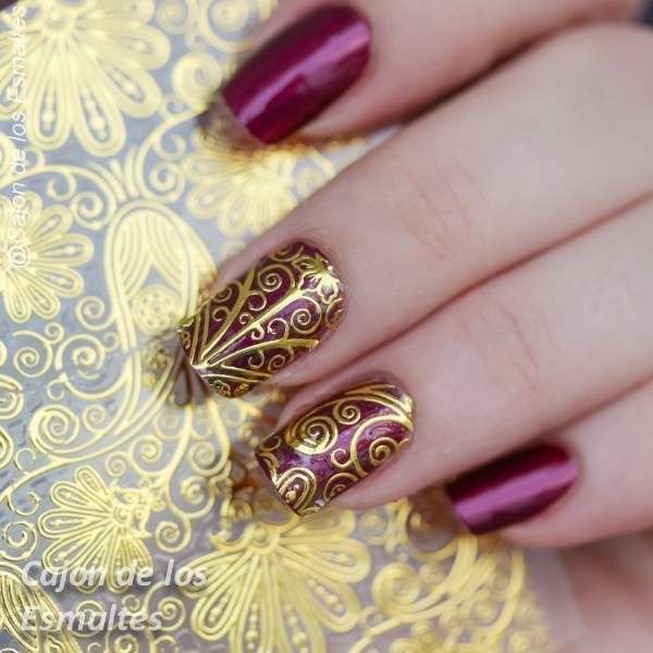 1 Sheet Embossed Flower 3D Nail Stickers Blooming 3D Nail Art Decals BP052-4