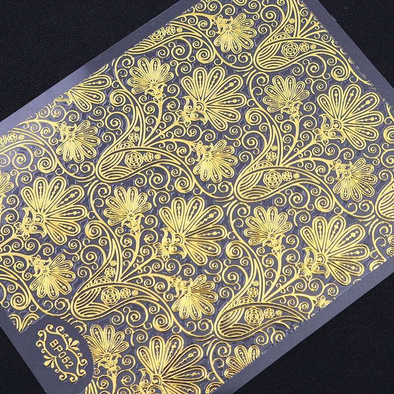1 Sheet Embossed Flower 3D Nail Stickers Blooming 3D Nail Art Decals BP052-5