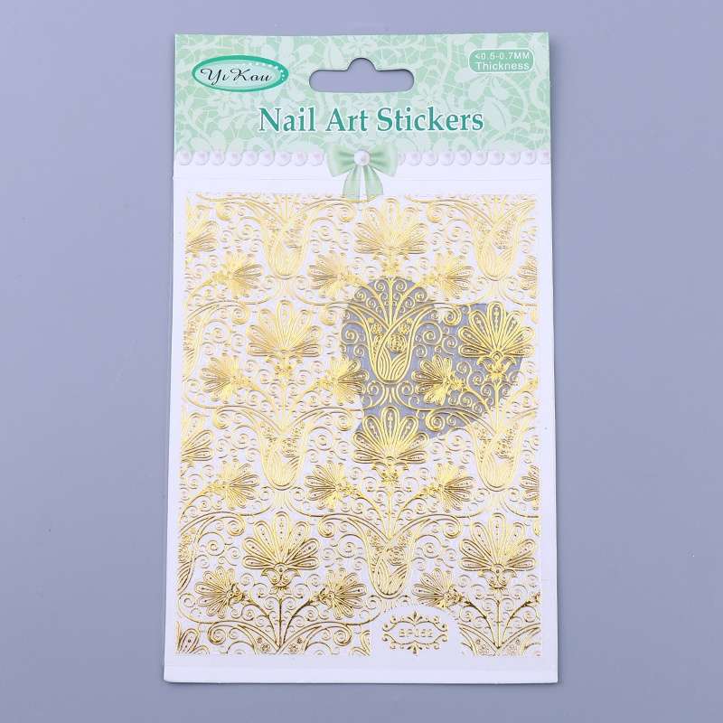 1 Sheet Embossed Flower 3D Nail Stickers Blooming 3D Nail Art Decals BP052-9