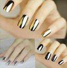 NzfD-Smooth Nail Art Sticker Patch Foils Armour Full Self Adhesive Polish Tips Wraps DIY Decoration Black Gold Silver