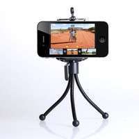 POfE-Mini Tripod Stand Mount Holder For Mobile Cell Phone Camera Galaxy S3 S4 Note 2 Black