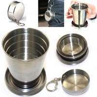 XazV-75mL Mini Stainless Steel Portable Travel Folding Collapsible Cup Telescopic