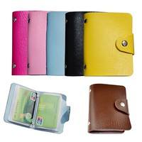 bhCy-Leather Bags Pocket Business ID Credit Card Organizer Wallet Holder Case For 24 Cards