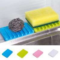 k2YS-Silica Soap Holder Soap Dish Saver Gel Water Shower Drying Bathroom Silicone Storage Box