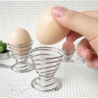 k4Bo-Stainless Steel Spring Wire Tray Boiled Egg Cups Holder Stand Storage