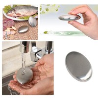 khCS-High Qualitity Cleaning Tool Stainless Steel Soap Oval Shape Deodorize Smell Magic Hands Eliminating Metallic Soap